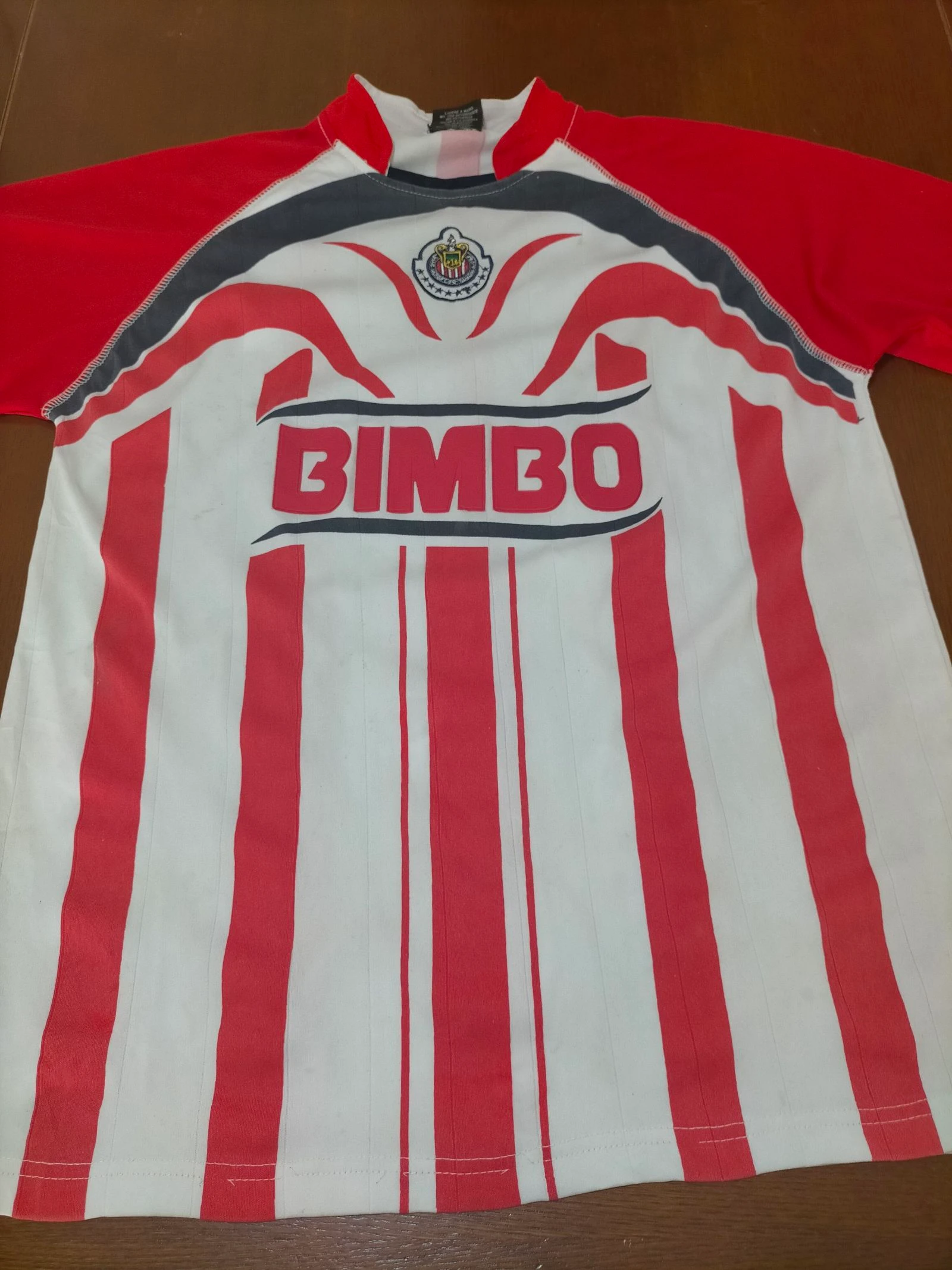 Chivas Guadalajara Voetbalshirt Bimbo Sponsor Goler Vintage Stijl Rood Wit Jersey Mexico – photo 3